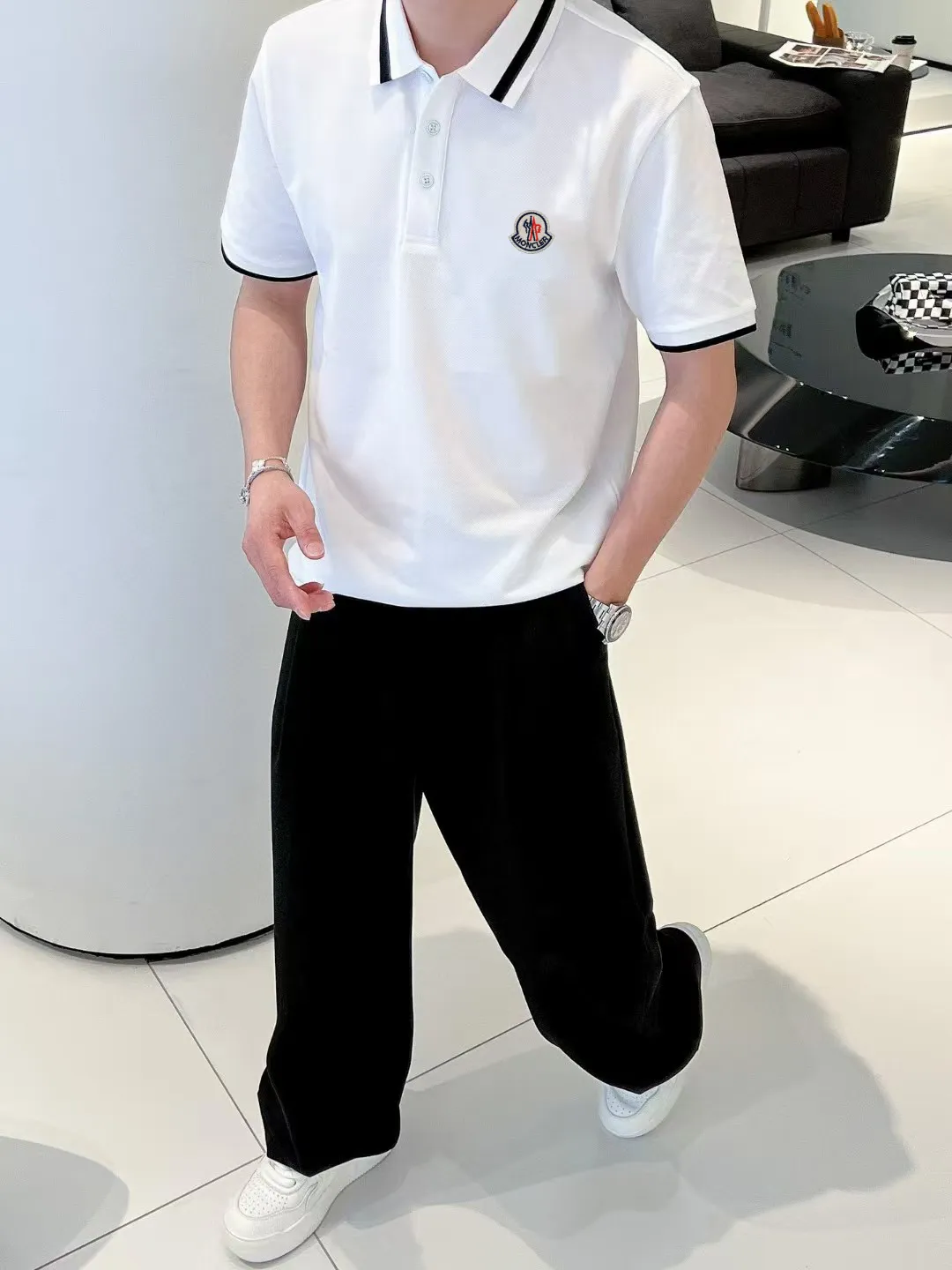 P100✨🔥 [MONCLER ] 2026FW POLO ：Black White Size：S-XXL